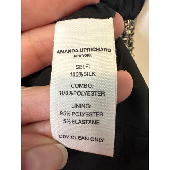 Amanda Uprichard NWT Brantley Black & Gold Mini Dress Size Large - Picture 9 of 10